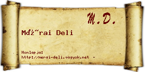 Mérai Deli névjegykártya
